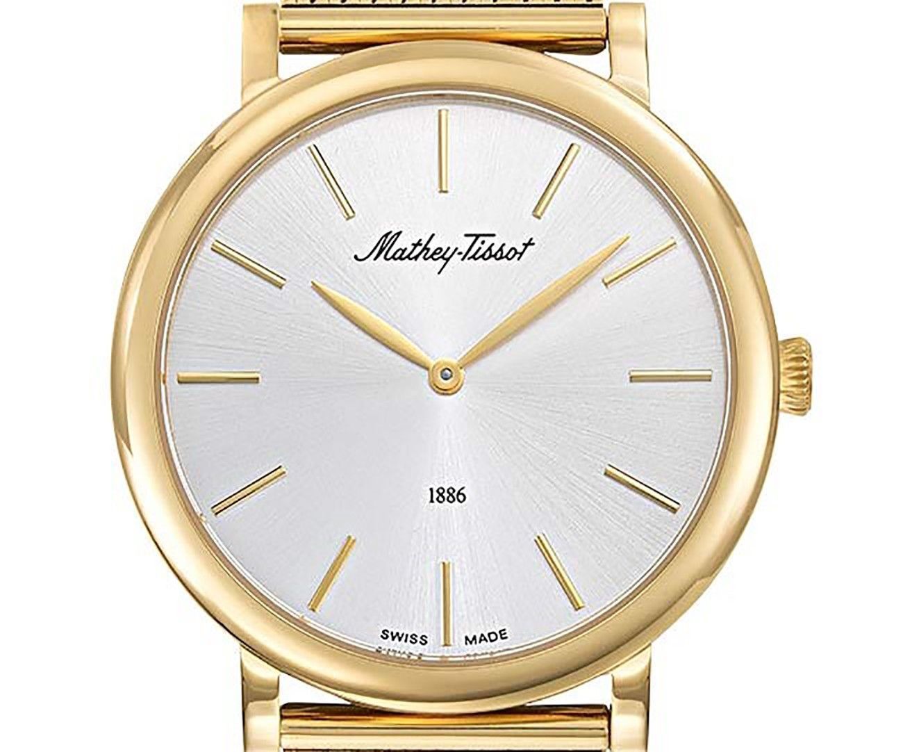 Mathey-Tissot Monsoon Gold Tone Stainless Steel Silver Dial Quartz H7916PYS Men's Watch
