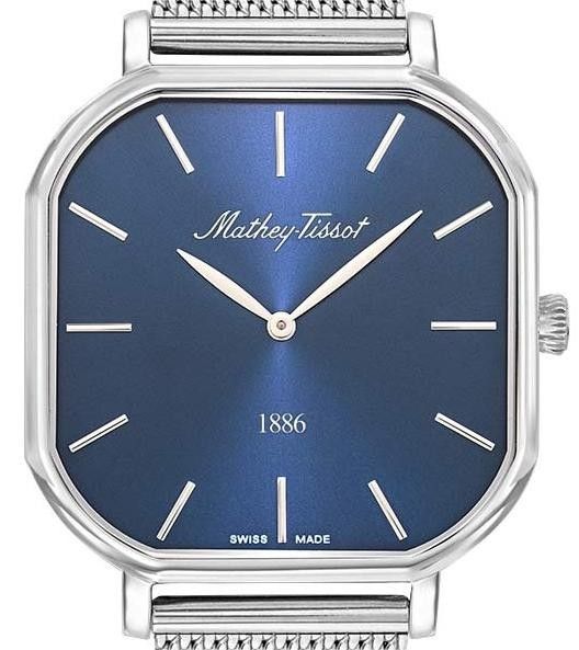 Mathey-Tissot Monsoon Square Stainless Steel Blue Dial Quartz H7917ABU Men's Watch