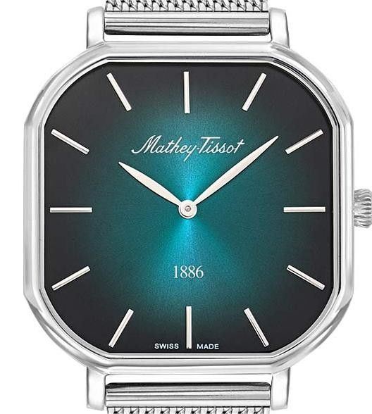 Mathey-Tissot Monsoon Square Stainless Steel Green Dial Quartz H7917AV Men's Watch