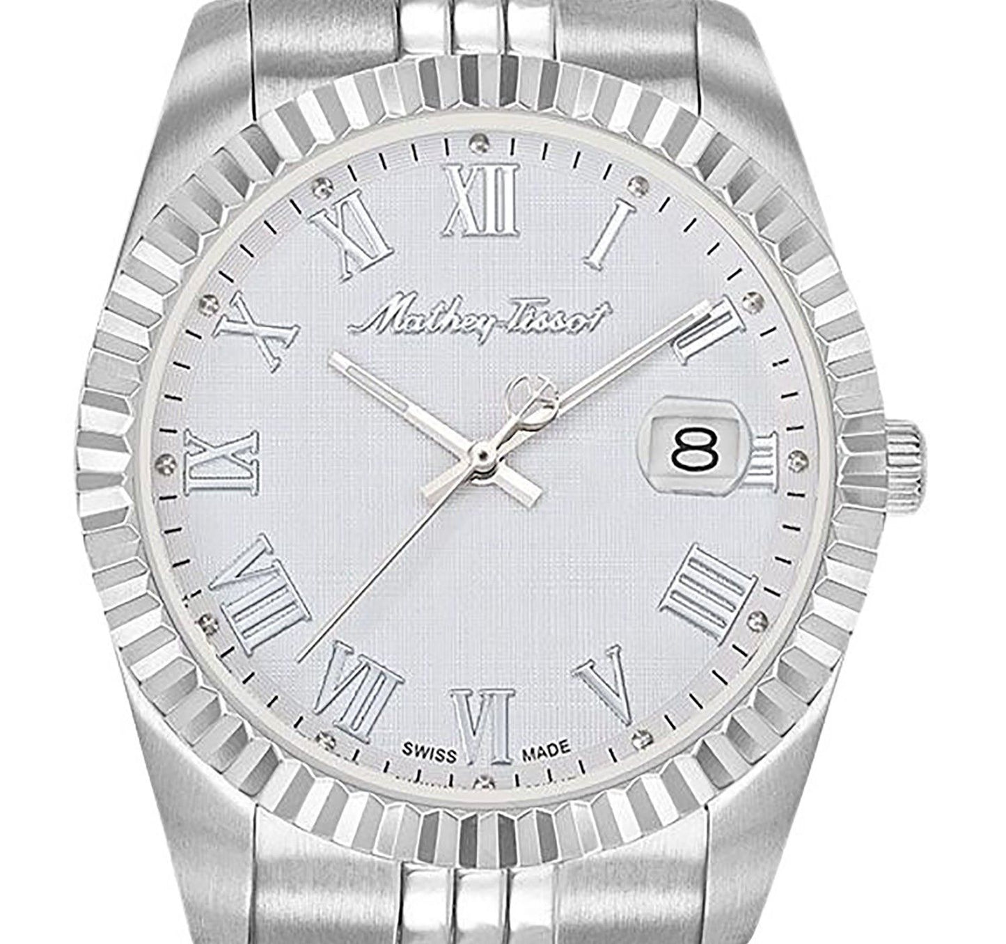 Mathey-Tissot Mathy III Roman Stainless Steel White Dial Quartz H810ABR Men's Watch