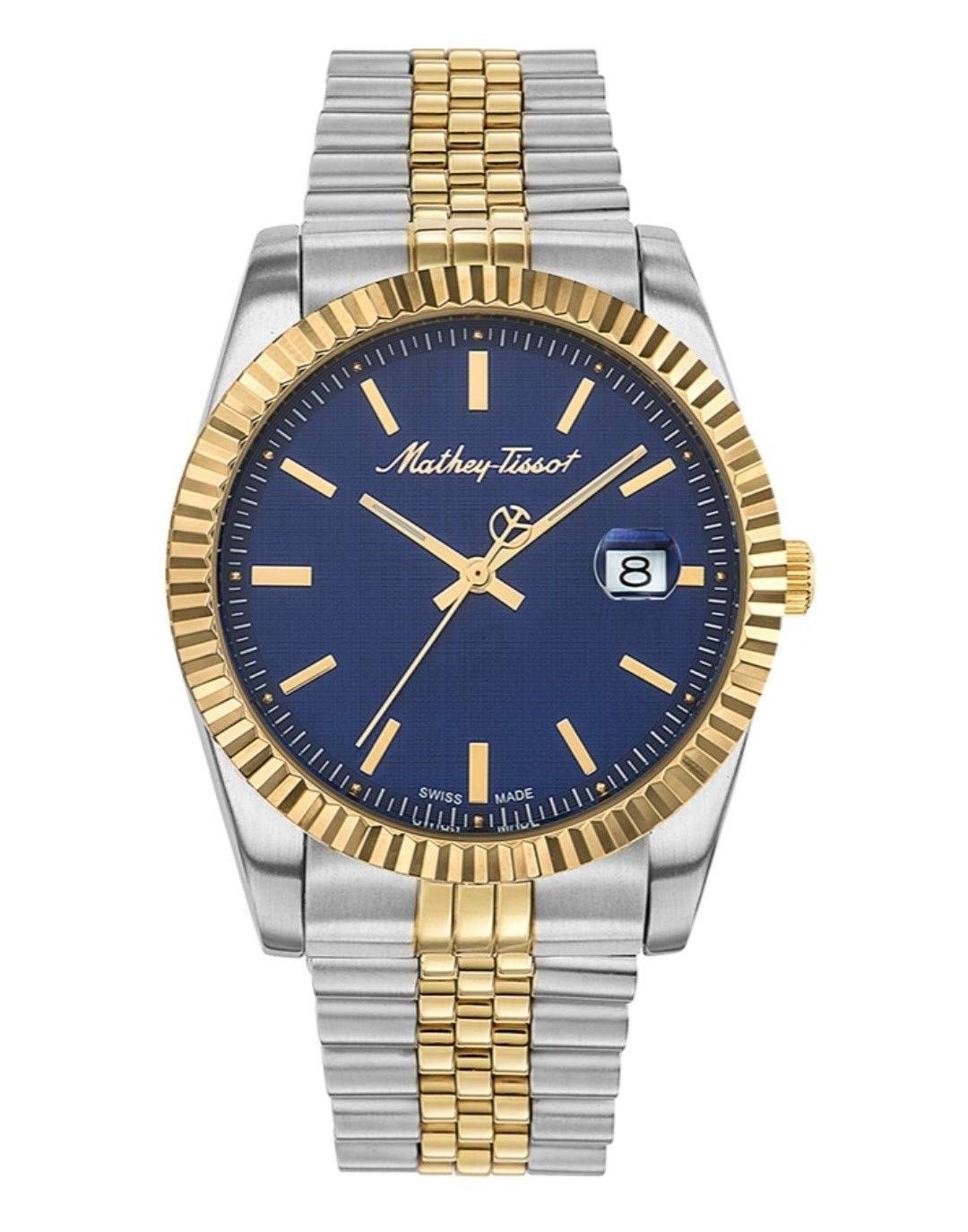 Mathey-Tissot Mathy III Two Tone Stainless Steel Blue Dial Quartz H810BBU Men's Watch