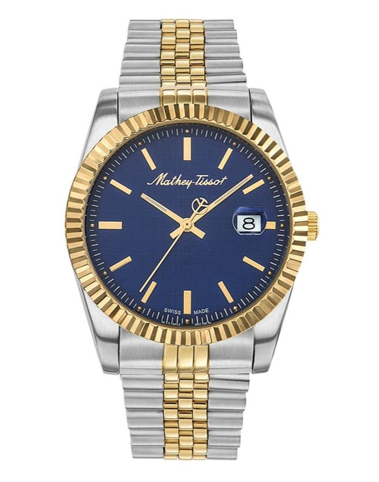 Mathey-Tissot Mathy III Two Tone Stainless Steel Blue Dial Quartz H810BBU Men's Watch