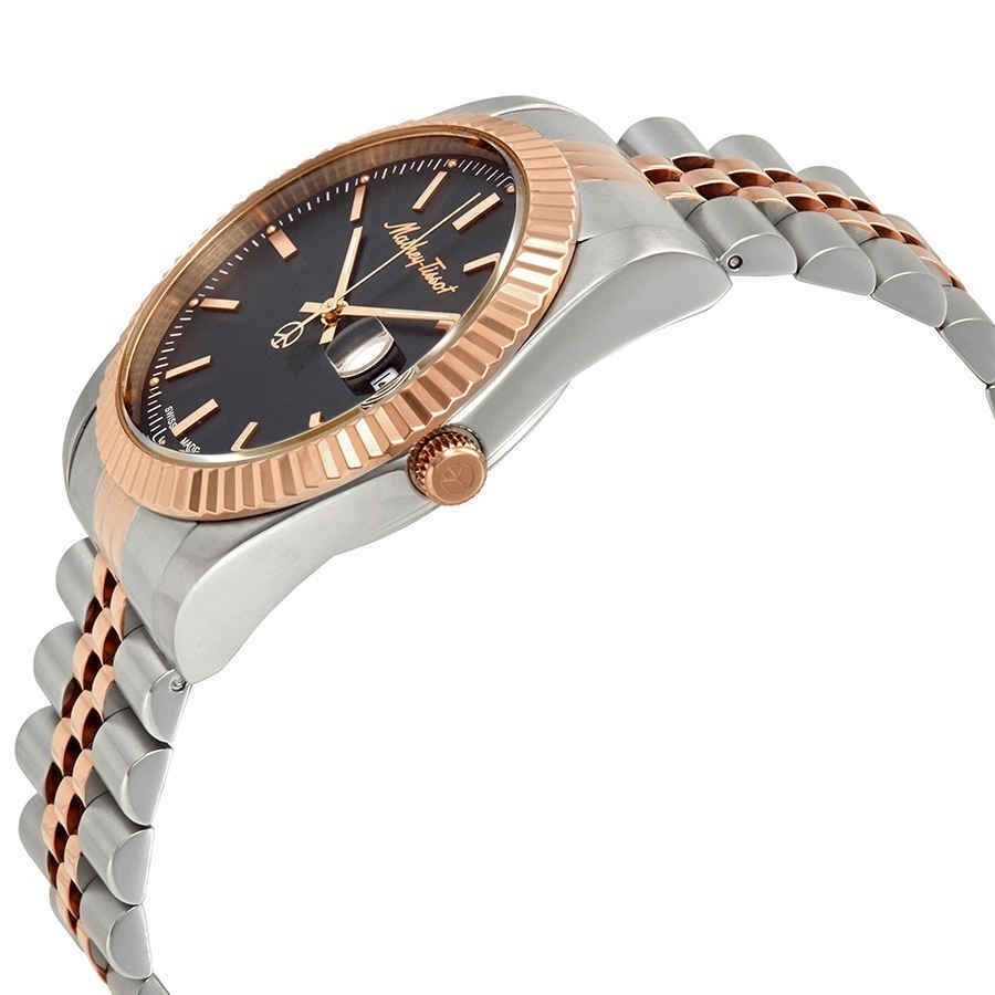 Mathey-Tissot Mathy III Two Tone Stainless Steel Black Dial Quartz H810RN Men's Watch