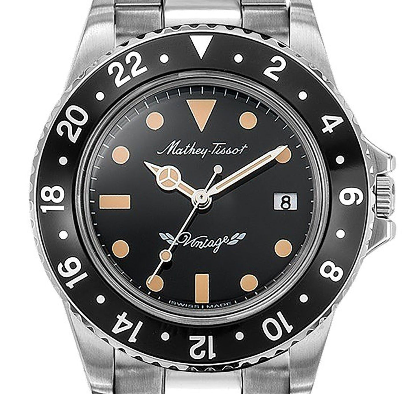 Mathey-Tissot Mathy Vintage Stainless Steel Black Dial Quartz H900AN Men's Watch