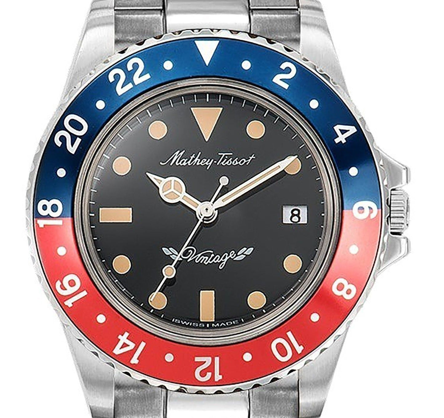 Mathey-Tissot Mathy Vintage Stainless Steel Black Dial Quartz H900AR Men's Watch