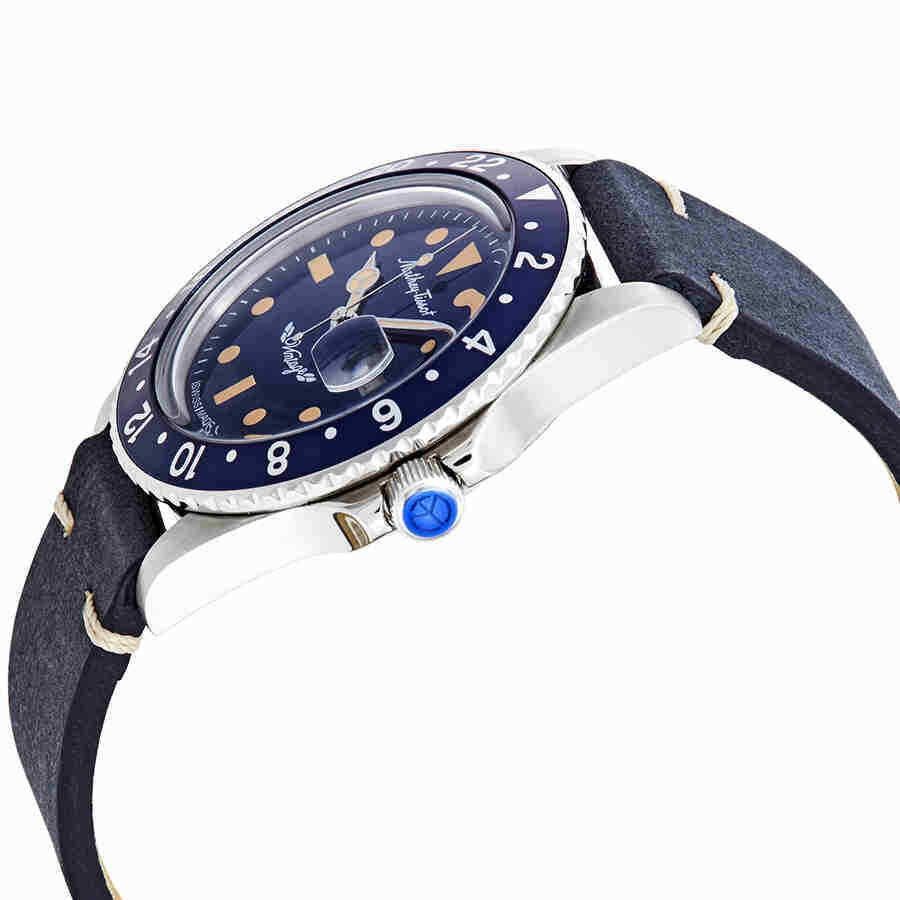 Mathey-Tissot Mathy Vintage Automatic Leather Strap Blue Dial H900ATLBU 100M Men's Watch