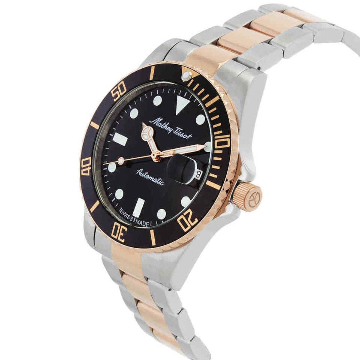 Mathey-Tissot Mathy Vintage Automatic Two Tone Stainless Steel Black Dial H901ATBN 100M Men's Watch