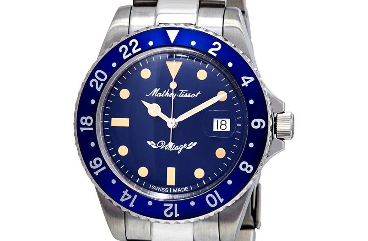 Mathey-Tissot Mathy Vintage Automatic Stainless Steel Blue Dial H901ATBU 100M Men's Watch