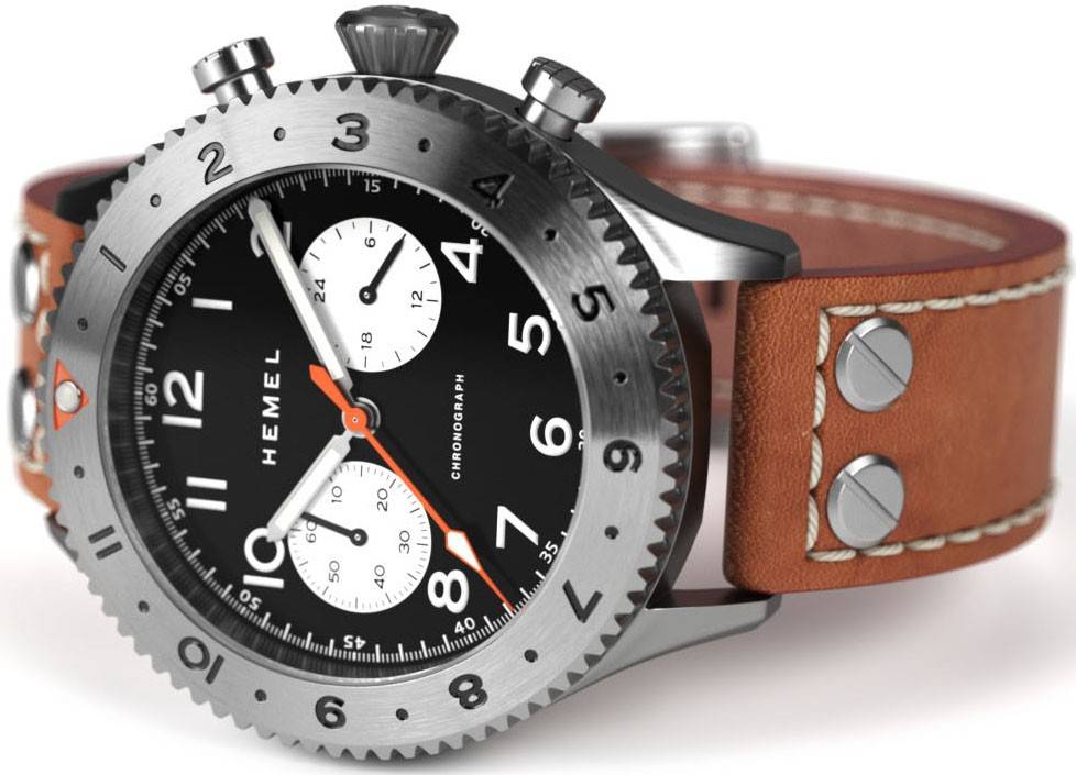 Hemel Reverse Panda Chronograph Ceramic Bezel Matte Black With Super-LumiNova C3 Dial Quartz HF13 100M Men's Watch