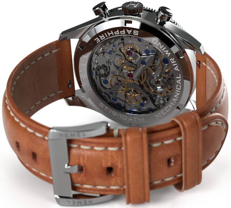 Hemel Air Wing Ceramic Bezel Black With Super-LumiNova C3 Dial Automatic HF19 100M Men's Watch
