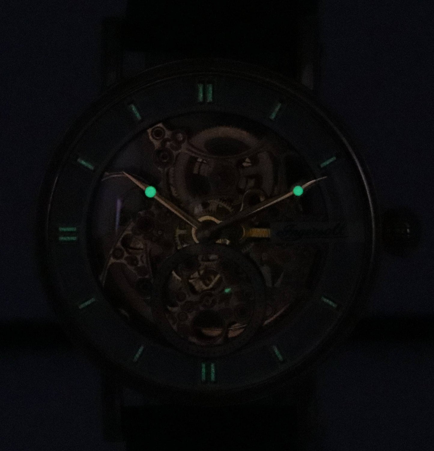 Ingersoll The Herald Leather Strap Rose Gold Skeleton Dial Automatic I00401B Men's Watch