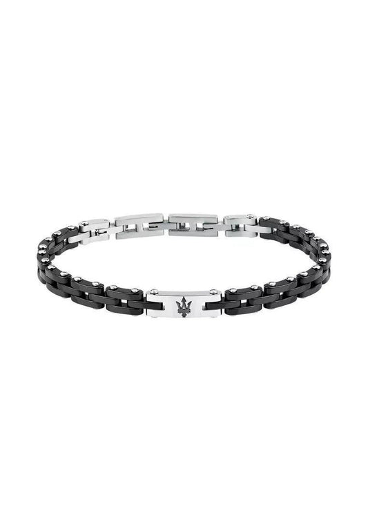 Maserati Jewels Grey And Silver Tone Stainless Steel Bracelet JM425ATZ64 For Men
