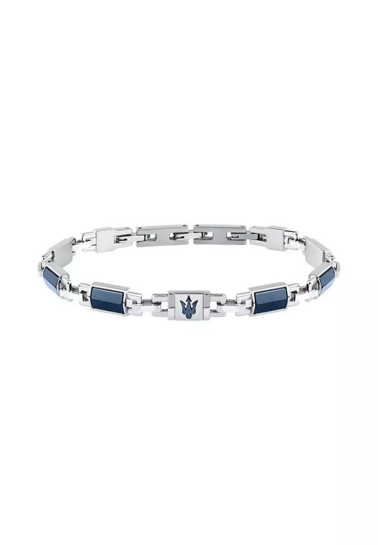 Maserati Ceramic Blue And Silver Tone Stainless Steel Bracelet JM425ATZ70 For Men