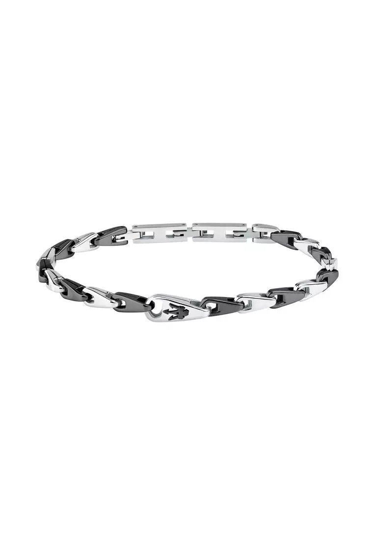 Maserati Jewels Grey And Silver Tone Stainless Steel Bracelet JM425AVD100 For Men