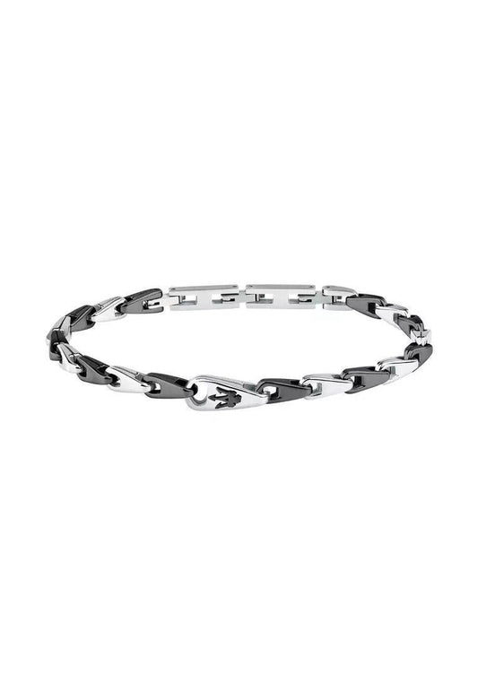 Maserati Jewels Grey And Silver Tone Stainless Steel Bracelet JM425AVD100 For Men