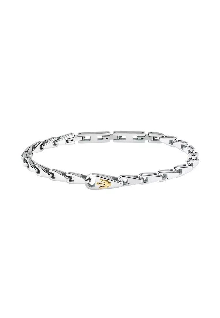 Maserati Jewels Silver Tone Stainless Steel Bracelet JM425AVD102 For Men