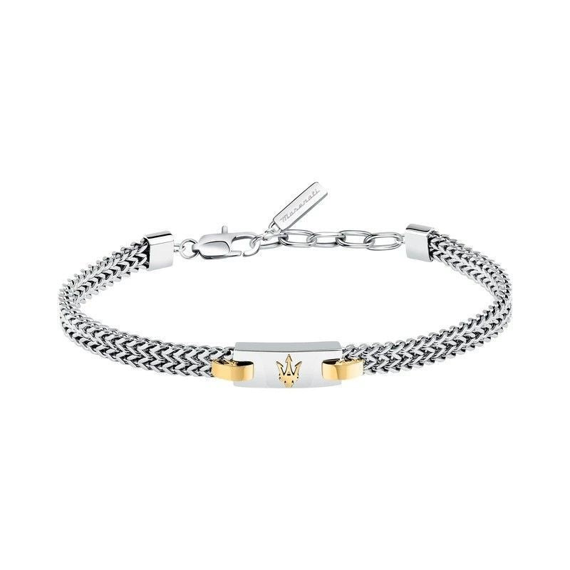 Maserati Iconic Silver Tone Stainless Steel Bracelet JM425AVD103 For Men