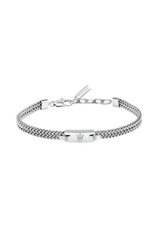 Maserati Iconic Silver Tone Stainless Steel Bracelet JM425AVD104 For Men