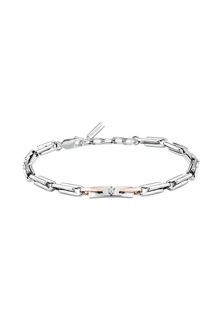 Maserati Jewels Silver Tone Stainless Steel Bracelet JM425AVD107 For Men