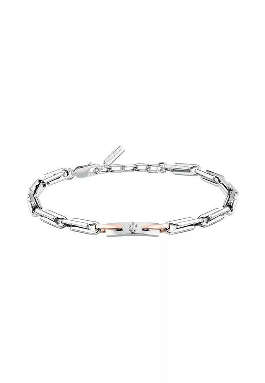 Maserati Jewels Silver Tone Stainless Steel Bracelet JM425AVD107 For Men
