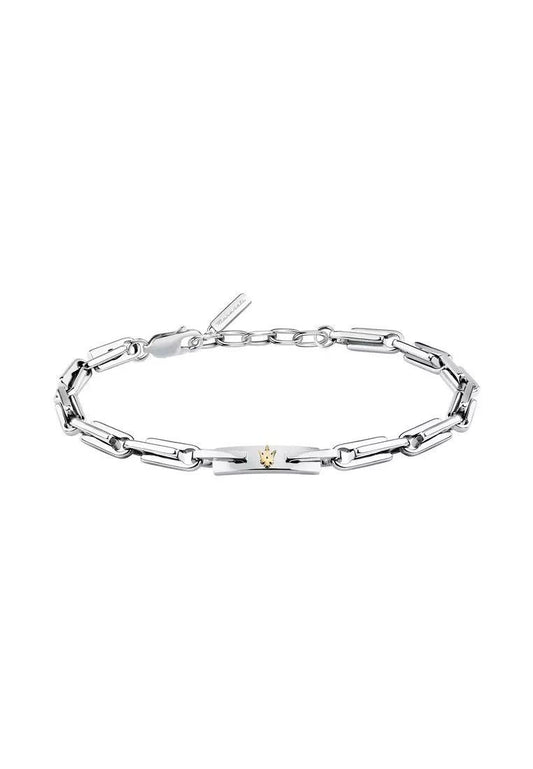 Maserati Iconic Silver Tone Stainless Steel Bracelet JM425AVD108 For Men