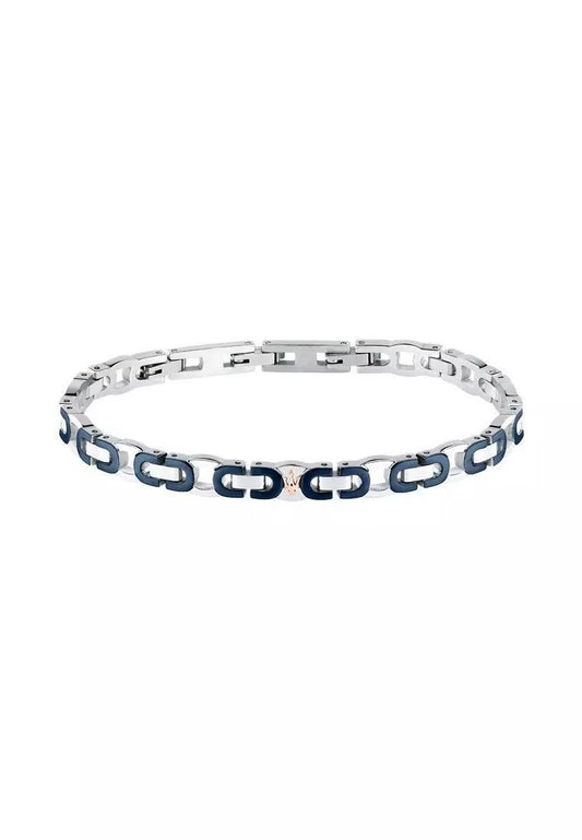 Maserati Jewels Blue And Silver Tone Stainless Steel Bracelet JM425AVD96 For Men