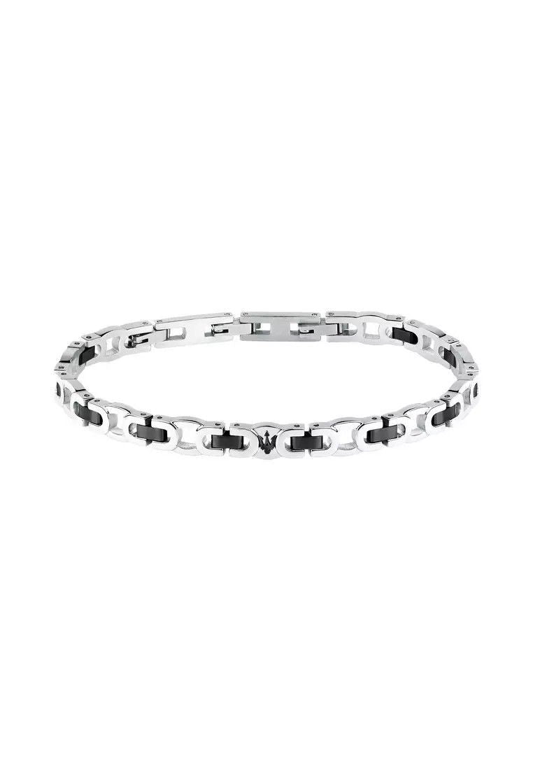 Maserati Jewels Grey And Silver Tone Stainless Steel Bracelet JM425AVD98 For Men
