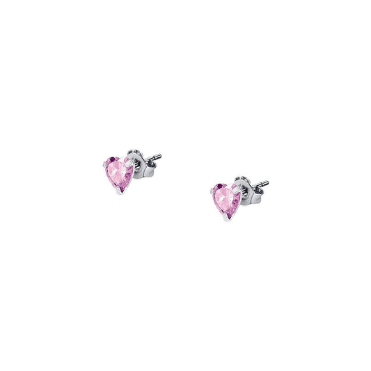 La Petite Story Silver Earrings With Pink Zircons LPS01AWV28 For Women
