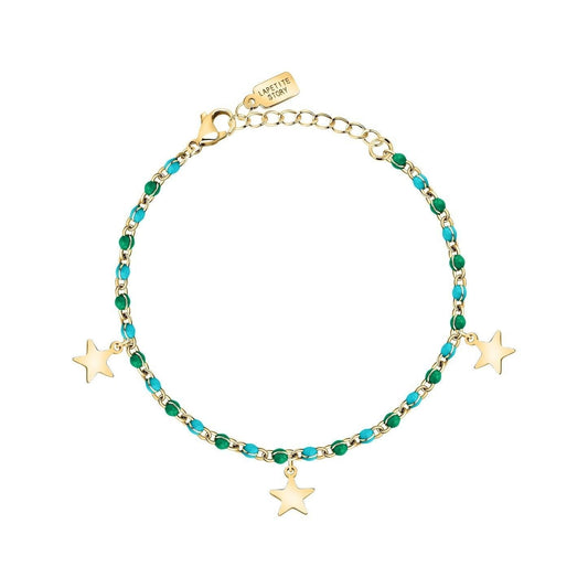 La Petite Story Steel Bracelet With Green And Blue Enamel LPS05ARR98 For Women