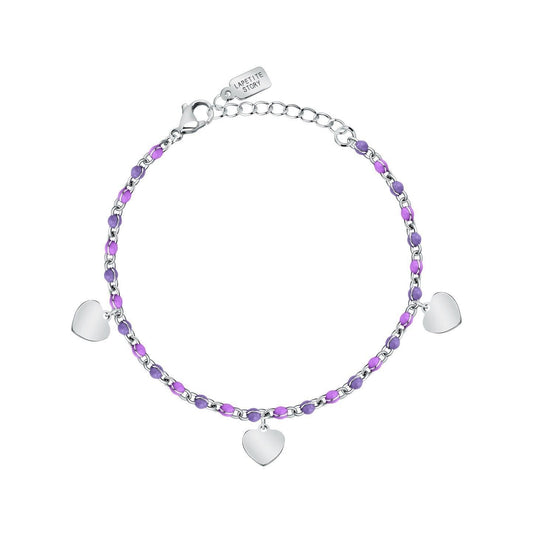 La Petite Story Steel Love Bracelet With Silver Hearts LPS05ASD54 For Women