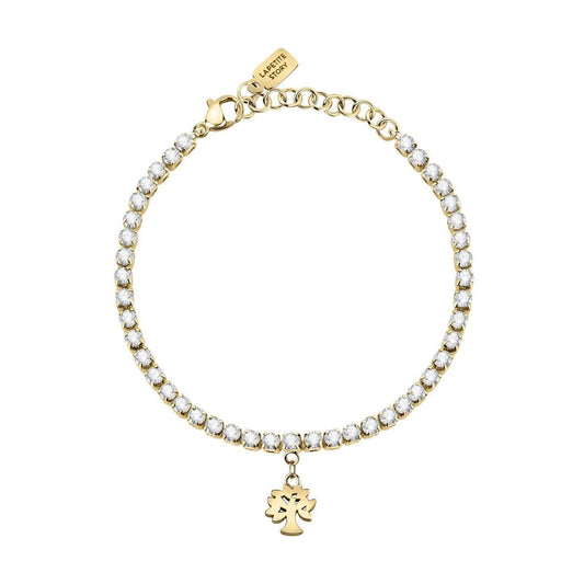 La Petite Story Gold Tone Steel Bracelet With Clear Crystals LPS05ASF31 For Women