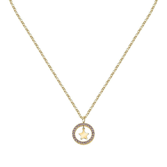 La Petite Story Gold Tone Steel Necklace With White Crystal LPS10ARR07 For Women