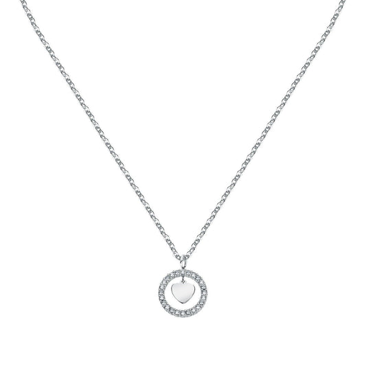La Petite Story Steel Hoop Necklace With Clear Crystal LPS10ASD17 For Women
