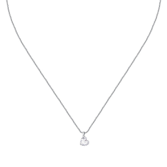 La Petite Story Silver Necklace With White Heart Zircons LPS10AWV31 For Women
