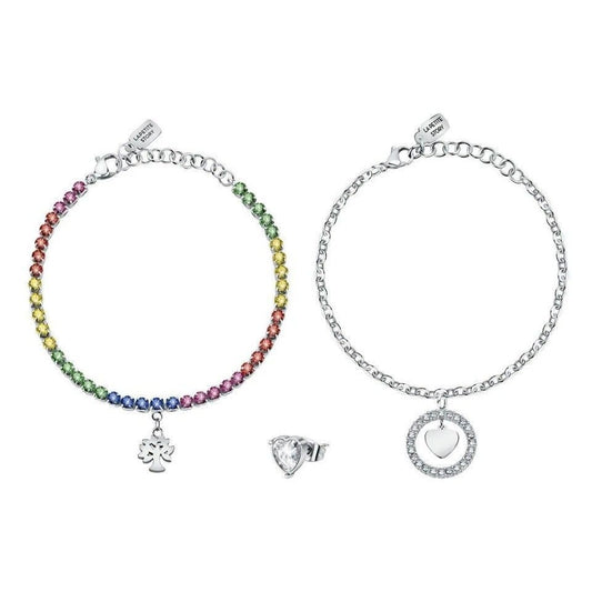 La Petite Story Steel Necklace And Earrings Special Set With Multicolor Crystal LPS20ASD03 For Women
