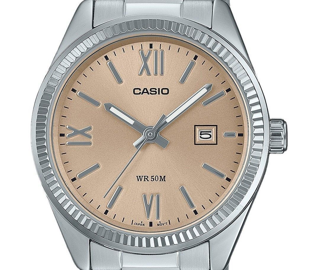 Casio Standard Analog Stainless Steel Peach Dial Quartz LTP-1302DD-4A2V Women's Watch