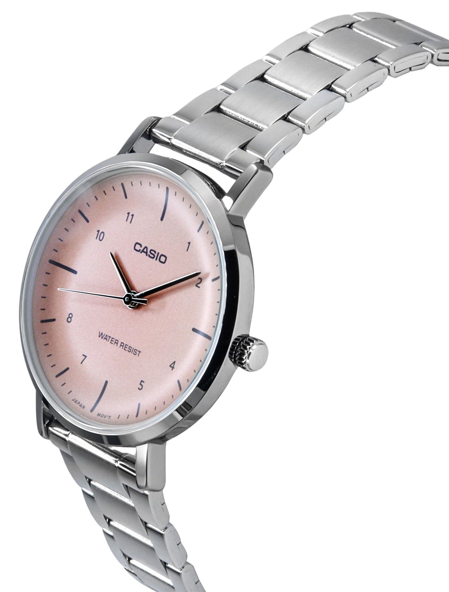 Casio Standard Analog Stainless Steel Salmon Dial Quartz LTP-VT03D-4B Women's Watch