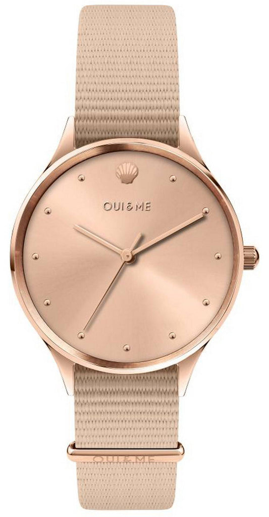 Oui & Me Petite Bichette Rose Gold Sunray Dial Nylon Strap Quartz ME010199 Women's Watch