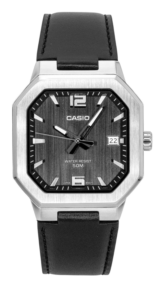 Casio Analog Leather Strap Black Dial Quartz MTP-B195L-1AV Men's Watch