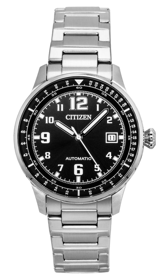 Citizen Urban Military Stainless Steel Black Dial Automatic NJ0190-51E 100M Men's Watch