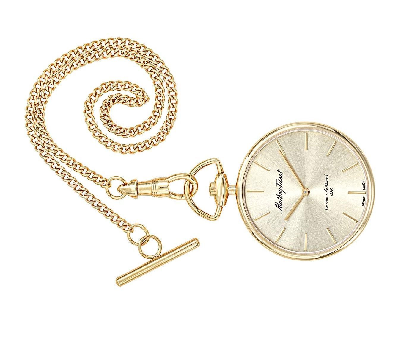 Mathey-Tissot Gold Tone Stainless Steel Champagne Dial Quartz P1PDI Unisex Pocket Watch