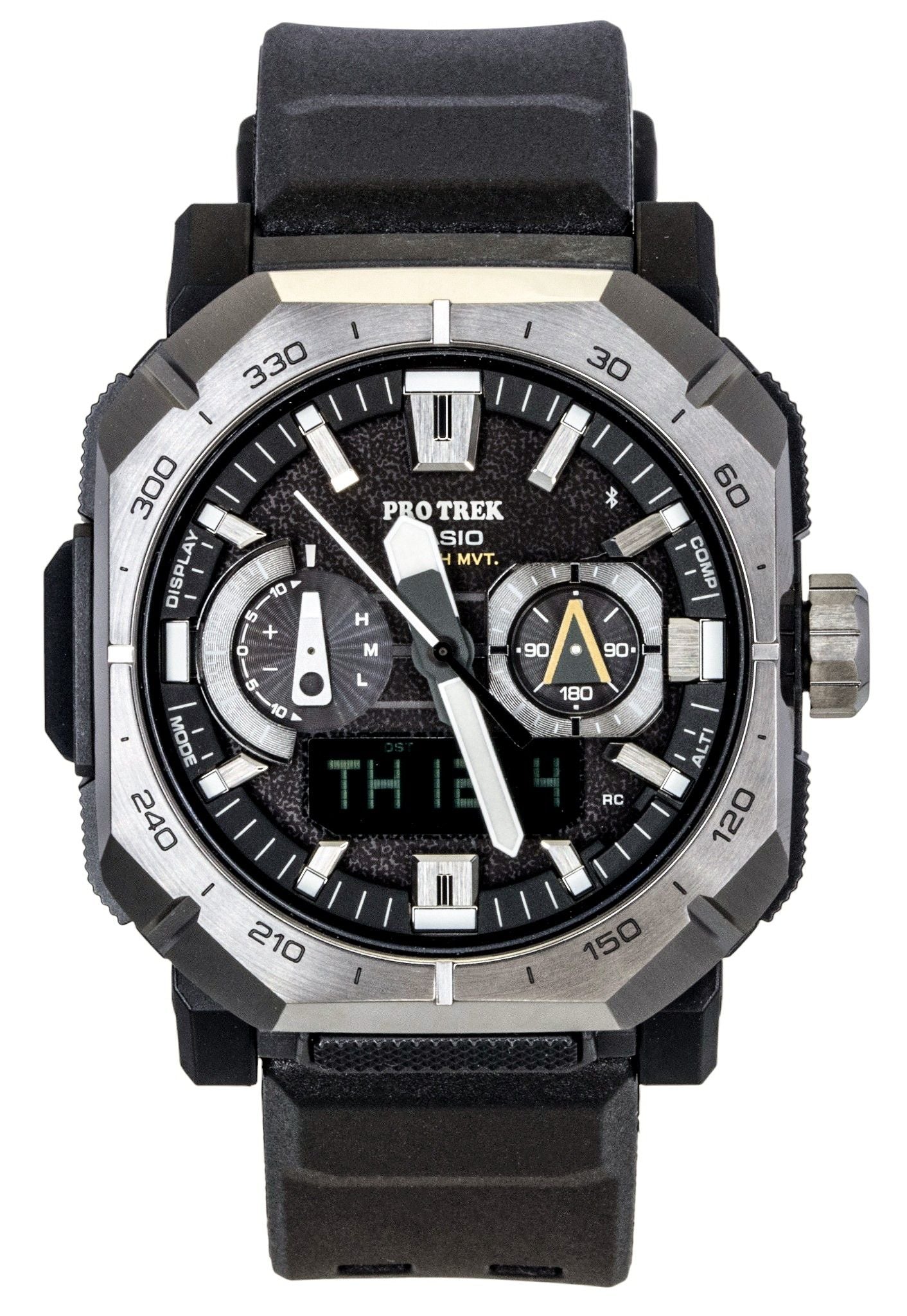 Casio Pro Trek Analog Digital Smartphone Link Black Rubber Strap Black Dial Solar PRW-B1000-1 100M Men's Watch