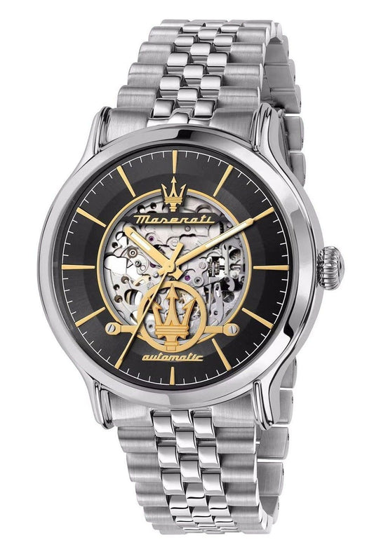 Maserati Epoca Stainless Steel Skeleton Grey Sunray Dial Automatic R8823118015 100M Men's Watch