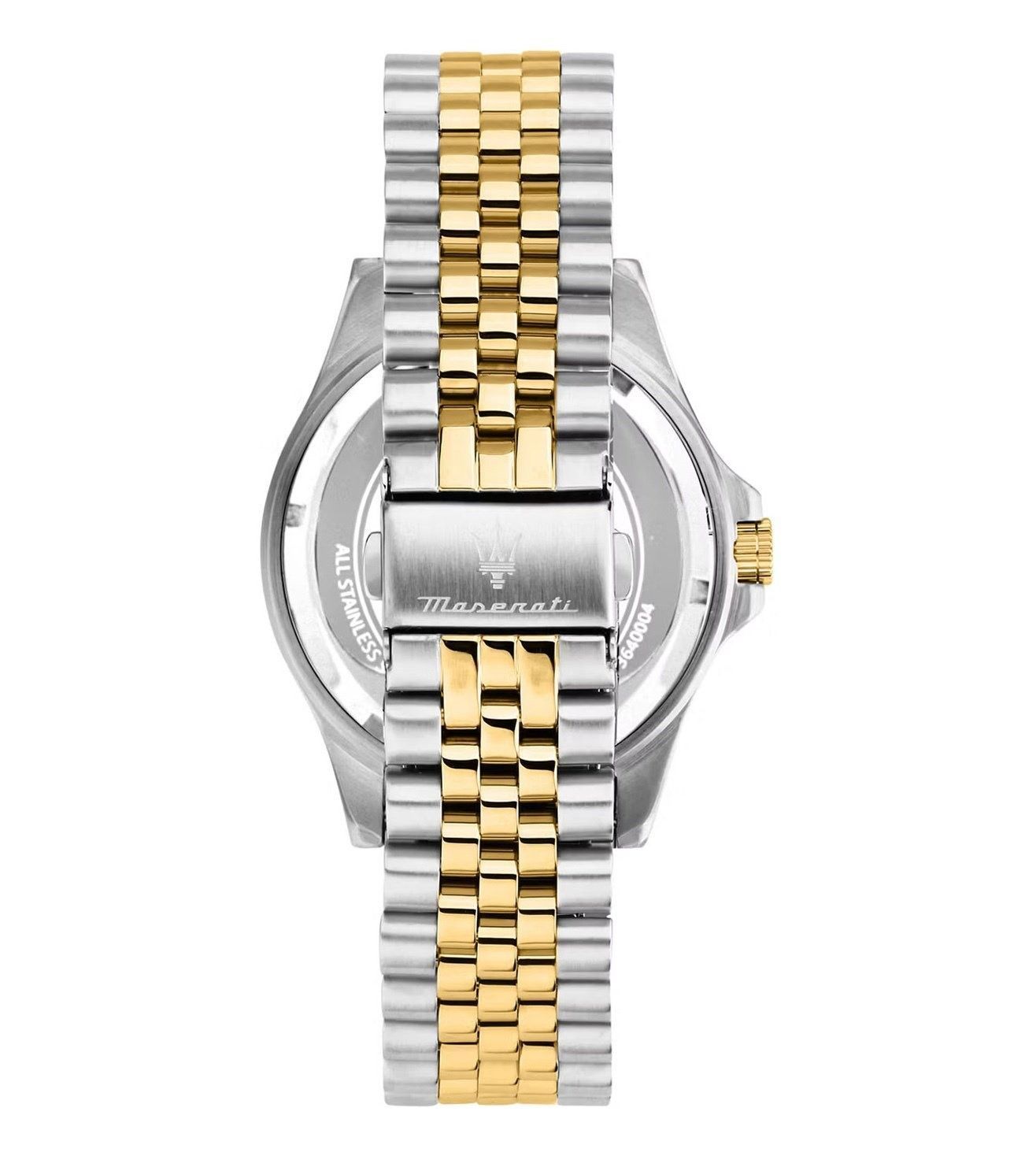 Maserati Sfida Two Tone Stainless Steel Black Sunray Dial Quartz R8853140009 100M Men's Watch