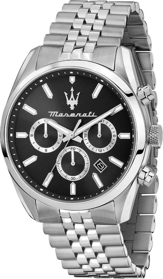 Maserati Attrazione Chronograph Stainless Steel Black Dial Quartz R8853151022 Men's Watch