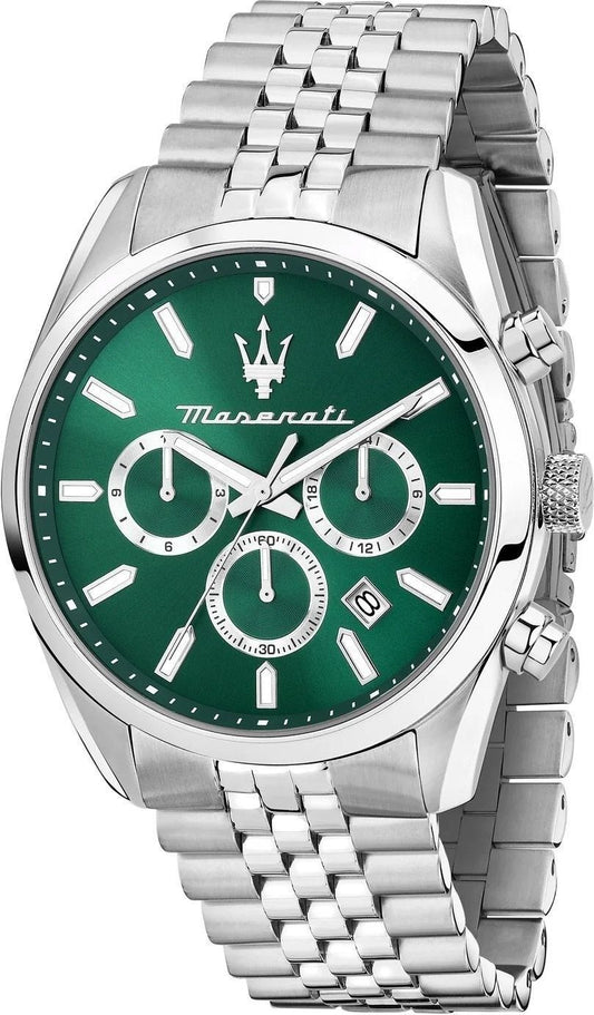 Maserati Attrazione Chronograph Stainless Steel Green Dial Quartz R8853151023 Men's Watch