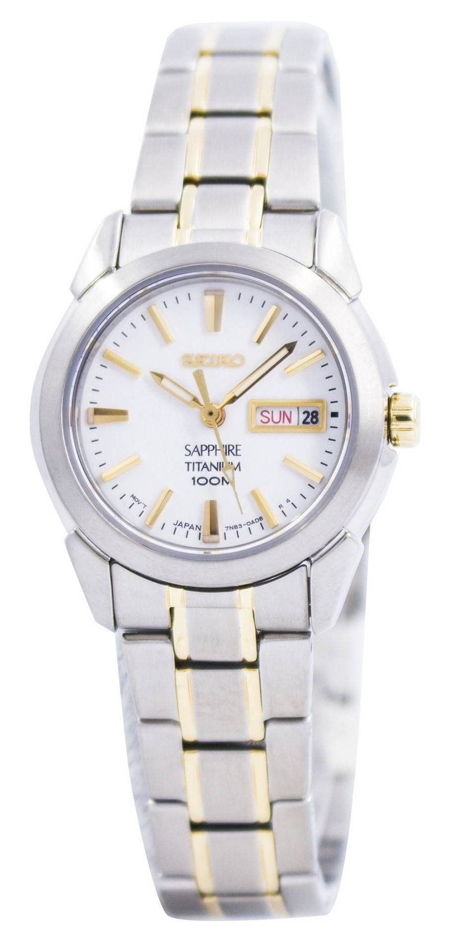 Refurbished Seiko Sapphire Titanium Quartz 100M SXA115 SXA115P1 SXA115P Women's Watch