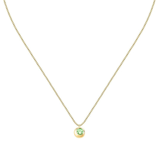 Morellato Tesori 925 Silver Gold Tone And Green Necklace SAXN05 For Women's