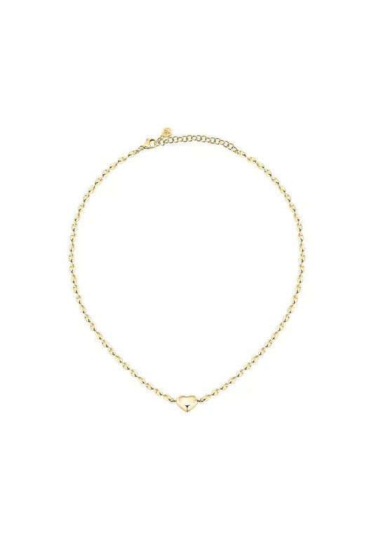 Morellato Intrecci Gold Tone Steel Necklace With Heart Symbol SAZC06 For Women