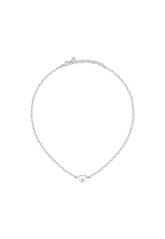 Morellato Intrecci Silver Tone Steel Necklace With Heart Symbol SAZC07 For Women